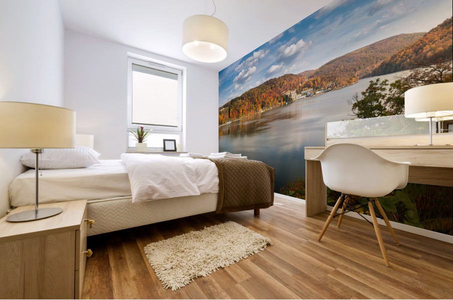 Fall colors on Cheat Lake Morgantown Mural print