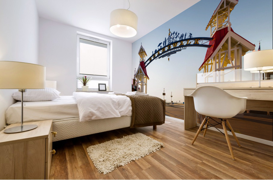 Famous sign above Ocean City boardwalk at sunrise Impression murale