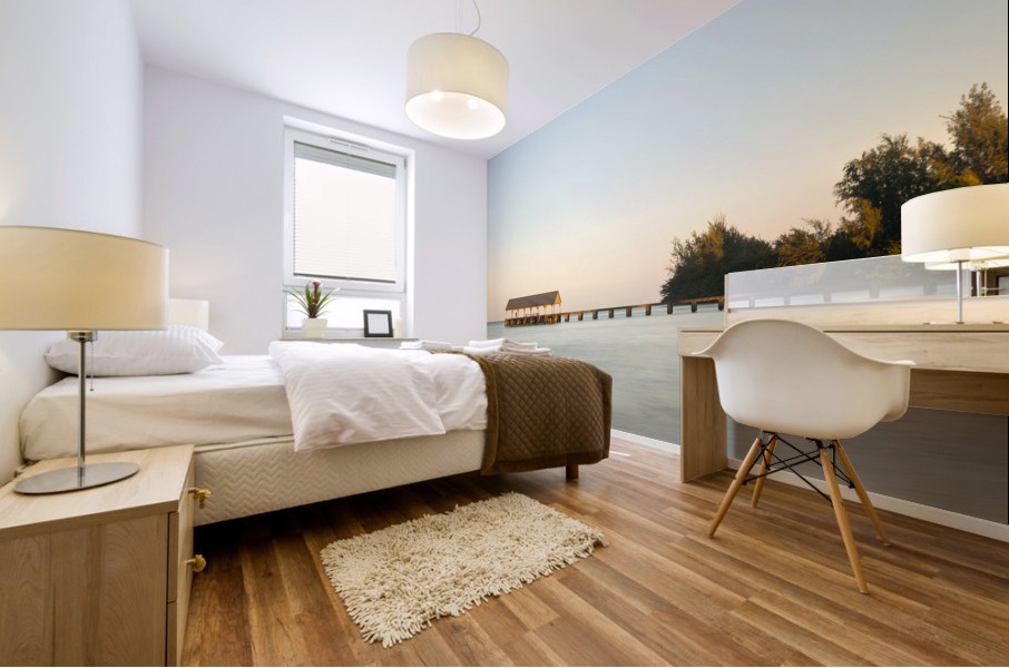 Pier of Hanalei on island of Kauai Mural print