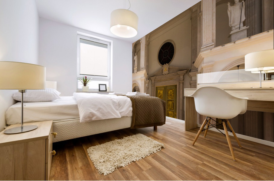 Door of Basilica of Mongomo in Equatorial Guinea Mural print