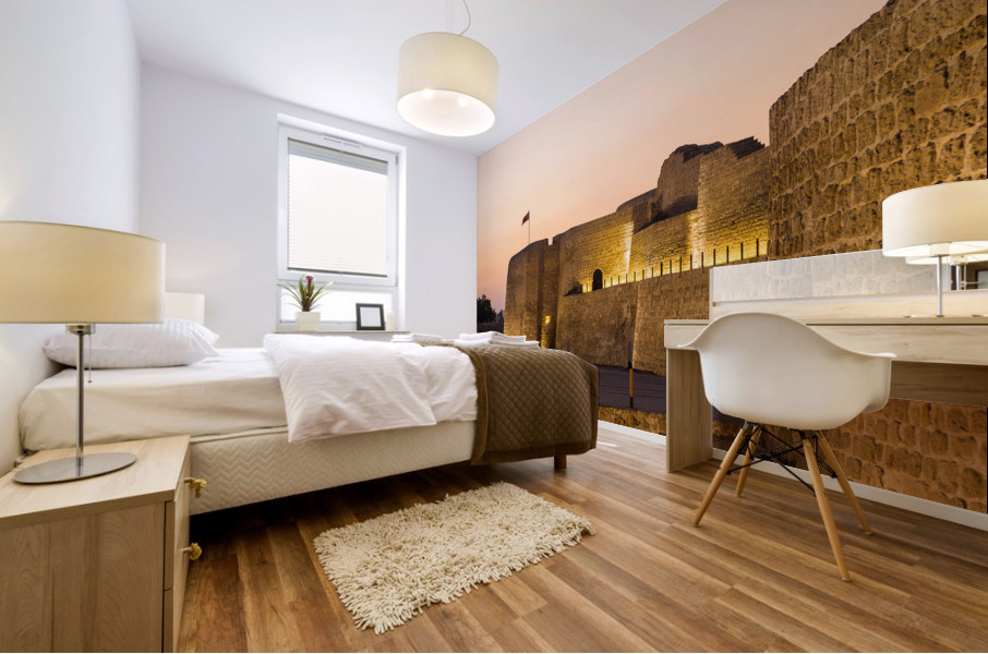 Old Bahrain Fort at Seef at sunset Mural print