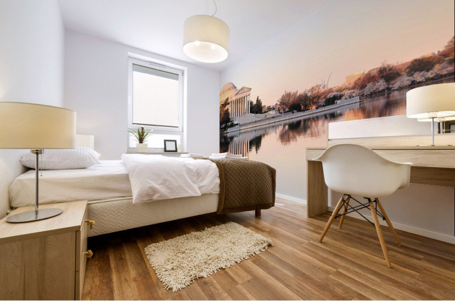 Broad panorama of beautiful early morning Jefferson Memorial Mural print