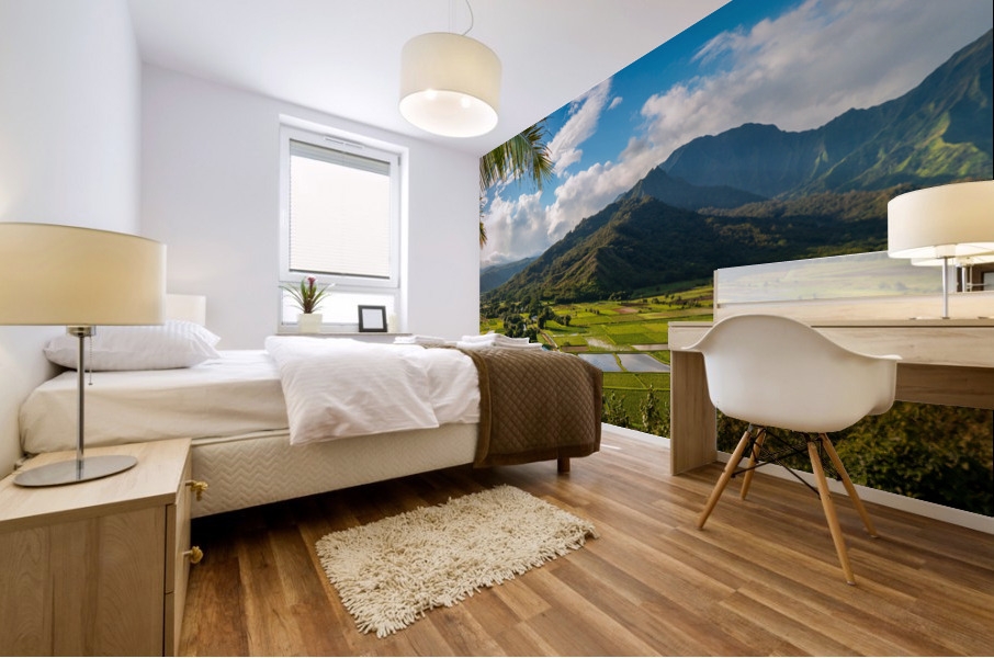 Hanalei valley from Princeville overlook Kauai Mural print