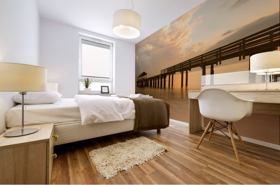 Long exposure Waimea Pier Kauai Mural print