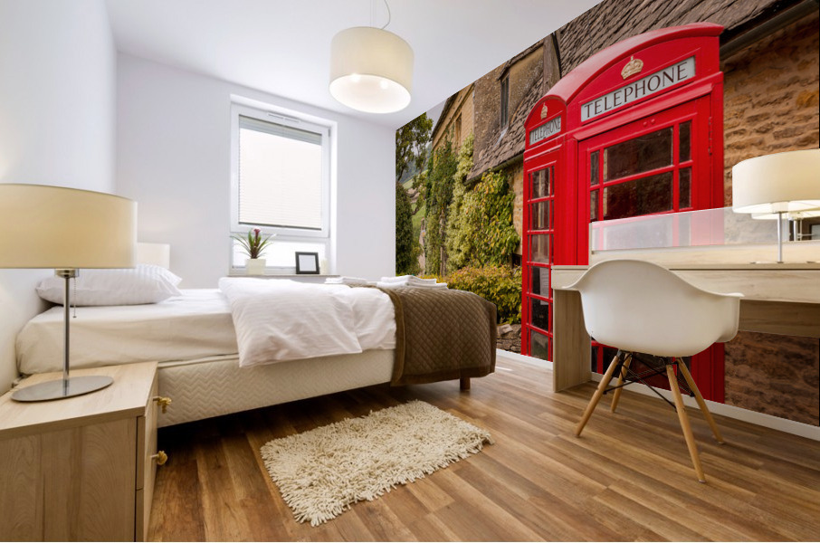 Old houses in Cotswold district of England Mural print