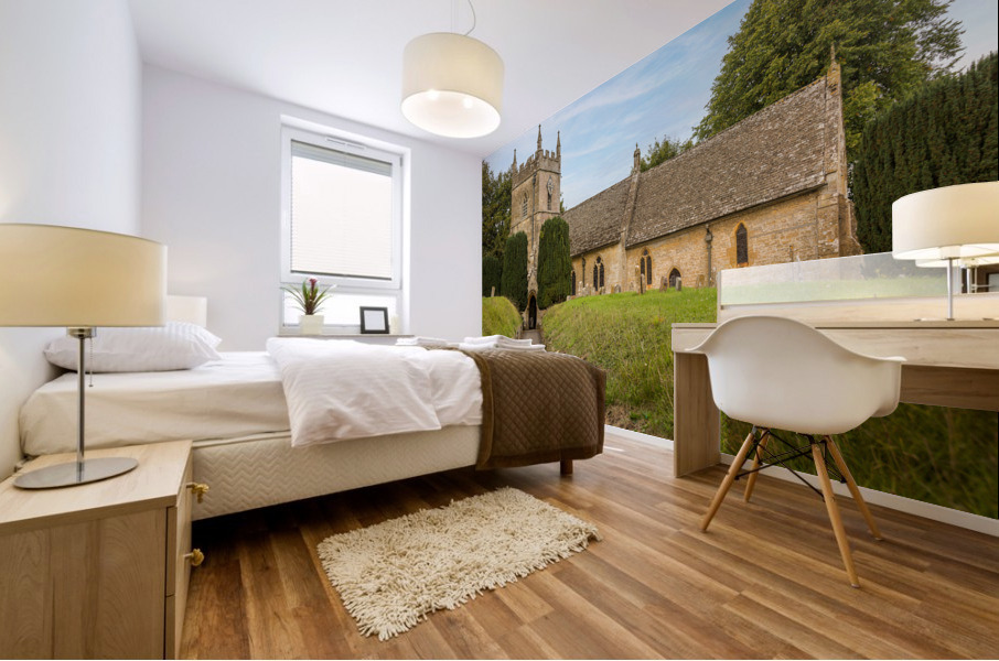 Old Church in Cotswold district of England Mural print