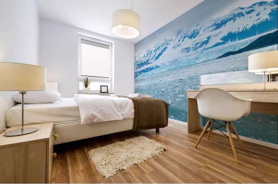 The Hubbard glacier near Valdez in Alaska on cloudy day Mural print