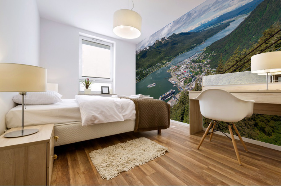 View from Mount Roberts down to port of Juneau Alaska Mural print
