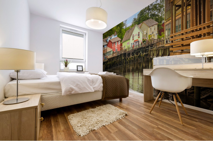 Famous Creek Street wharf in Ketchikan Alaska Mural print