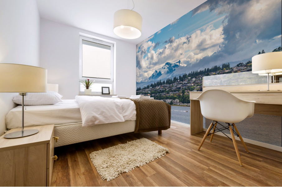 Campbell River in British Columbia with Golden Hinde Mural print