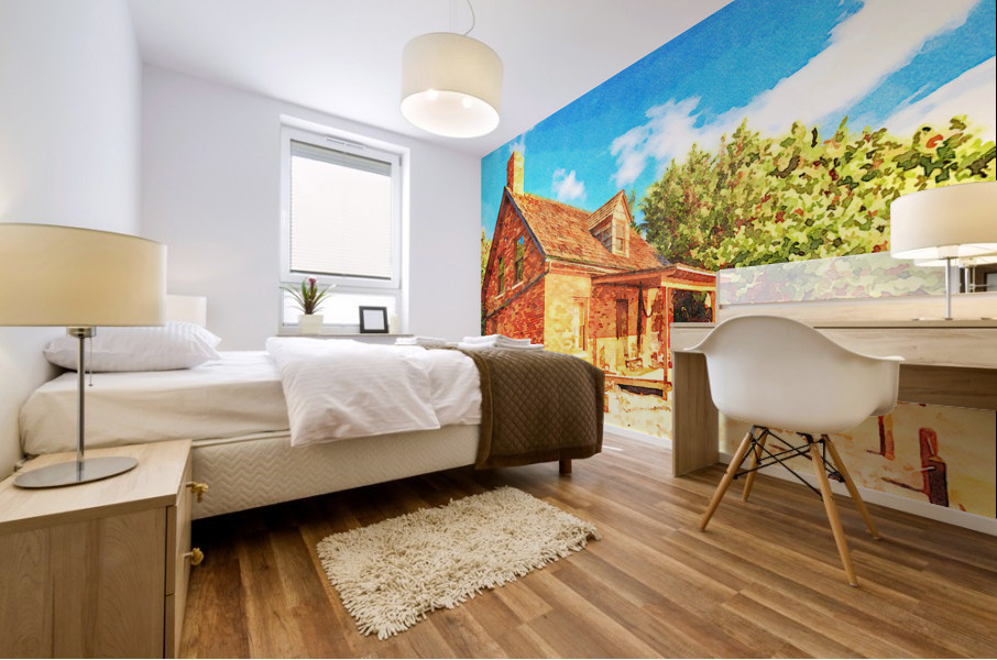 Watercolor Lighthouse keeper house Bill Baggs Mural print