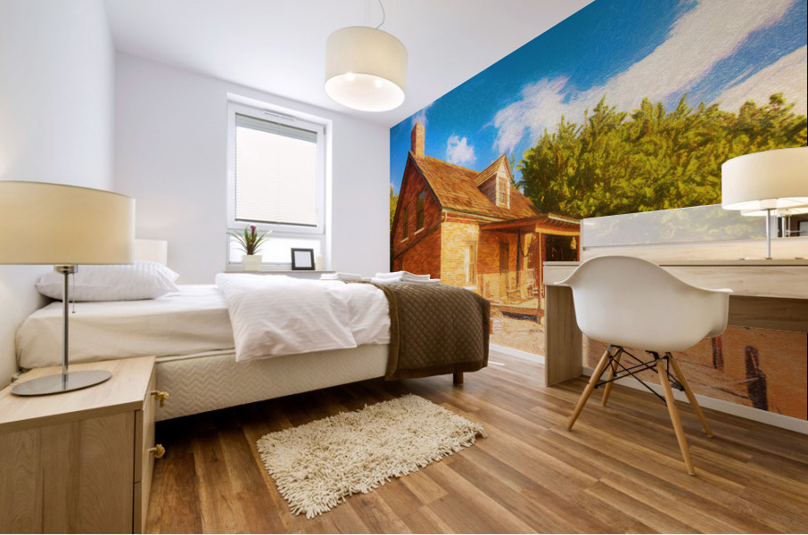 Pastel sketch of lighthouse keeper house Bill Baggs Mural print