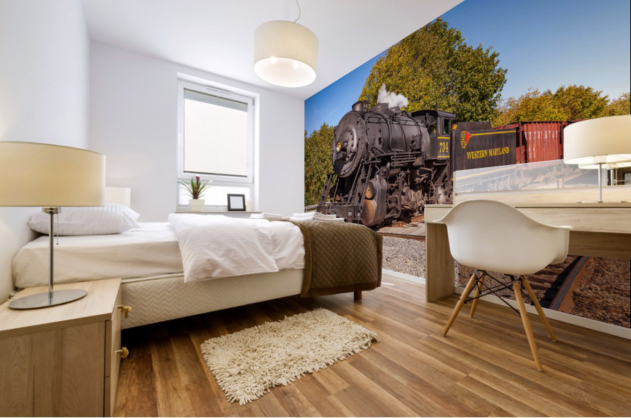 WMRR Steam train in Frostburg MD Mural print