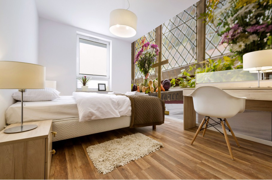 Interior of St Mary Church Swinbrook Mural print