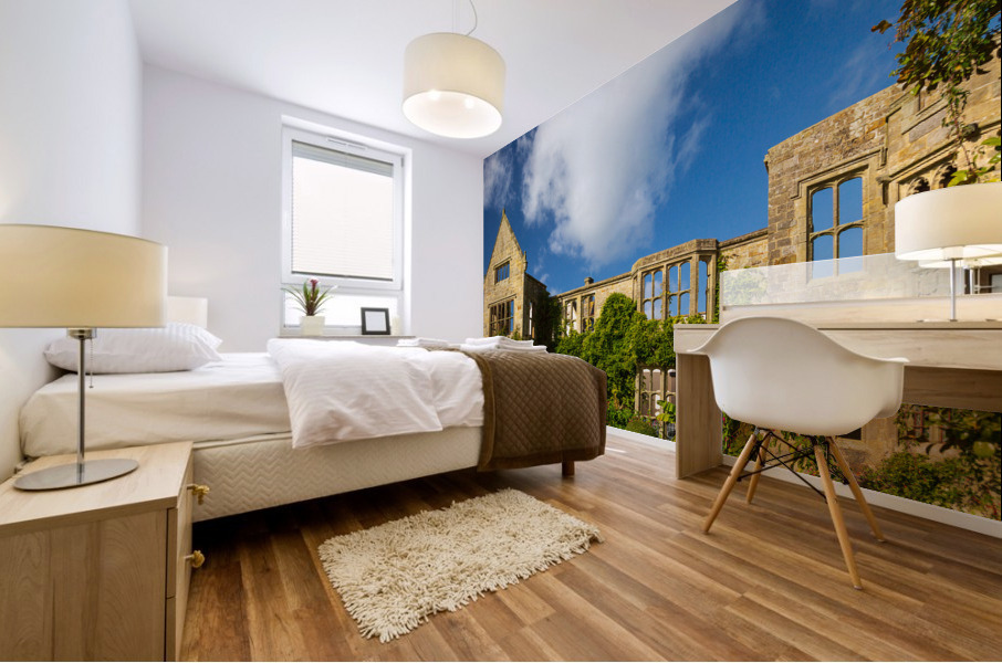 Abandoned historic British building with no roof Mural print