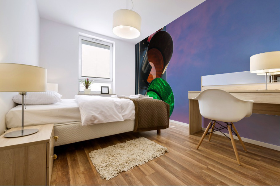 Green light on traffic signal motivational message Mural print