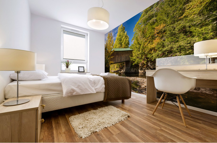 Montgomery covered bridge near Waterville in Vermont Mural print