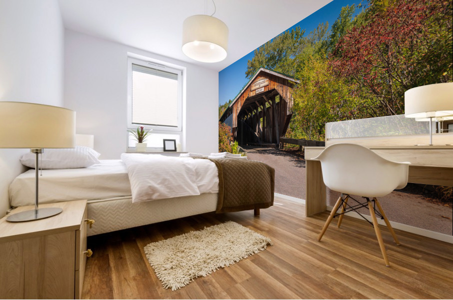 Poland covered bridge near Cambridge in Vermont Impression murale