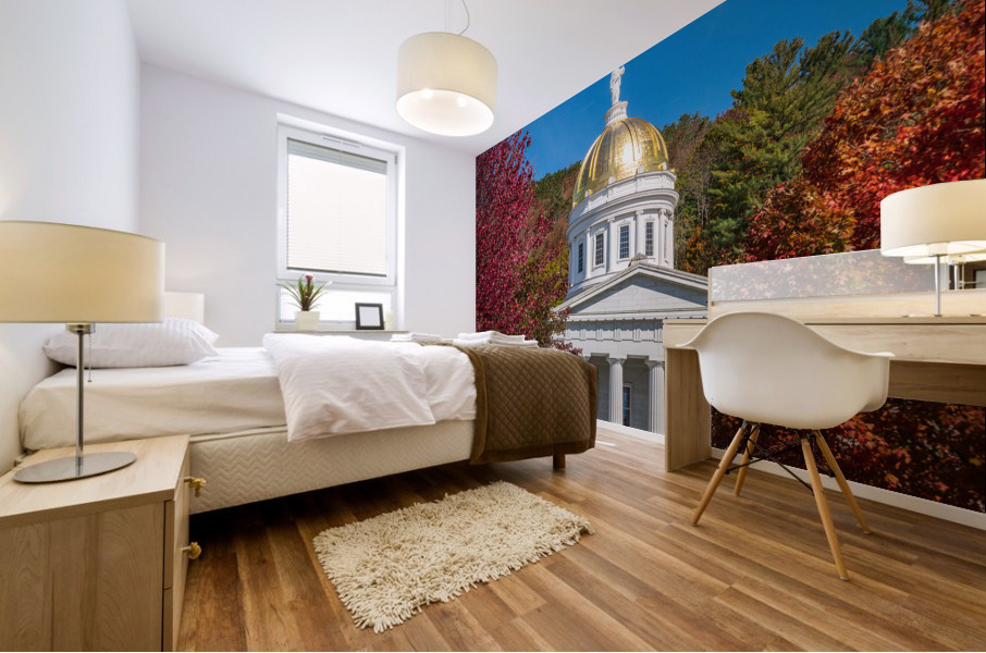 Gold dome of Vermont State House in Montpelier Impression murale