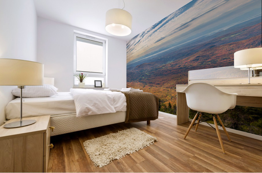 Panoramic view from Mt Mansfield in Vermont Mural print