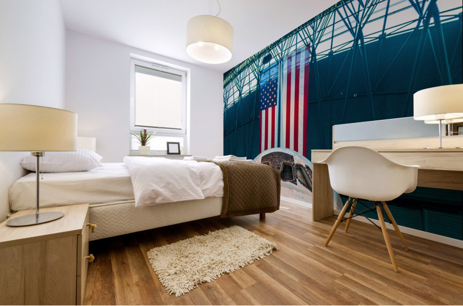 Space shuttle Discovery in its final home Mural print