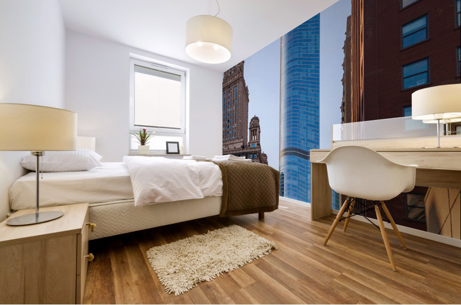 Trump Hotel towers over downtown Chicago Mural print