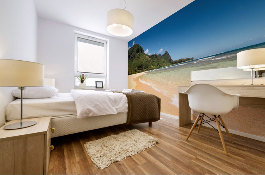 Tunnels beach on the north shore Kauai Mural print