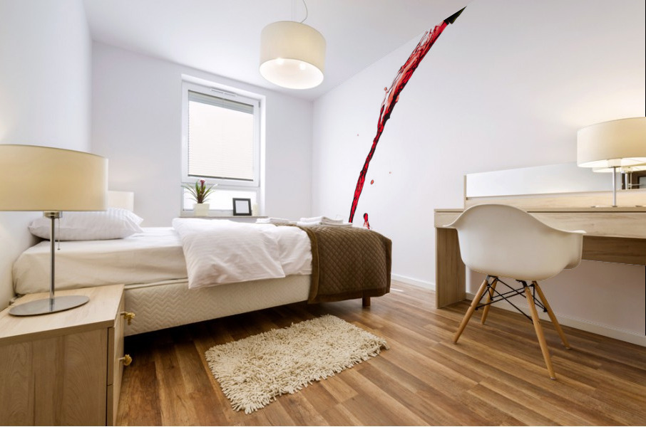 Wine pouring from bottle into glass Mural print