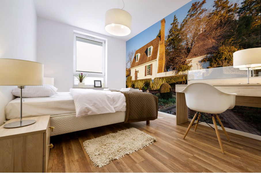 Old house and garden in Colonial Williamsburg Mural print