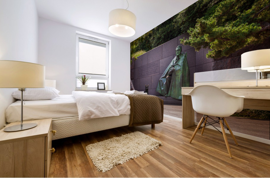 Statue of Roosevelt and dog Mural print