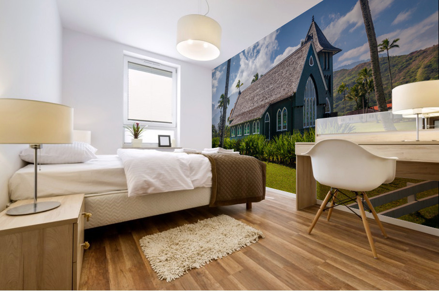 Mission Church in Hanalei Kauai Mural print