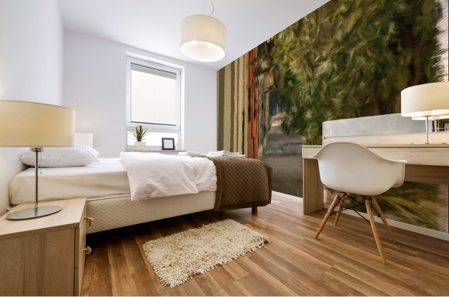 Street lamp in Unesco historical town of Colonia del Sacramento Mural print