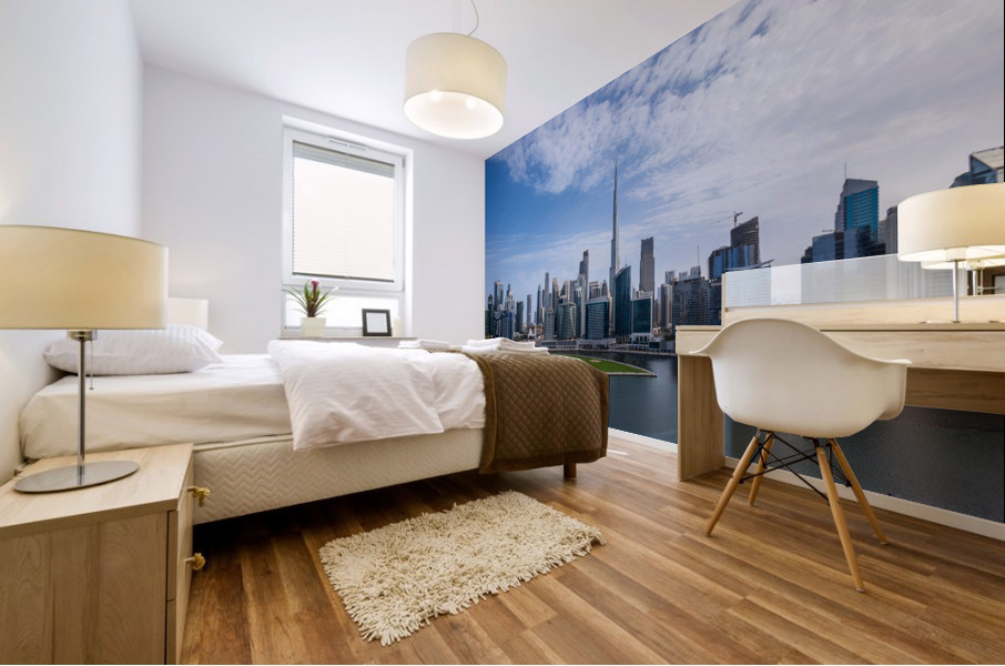 Offices and apartments of Dubai Business Bay with Downtown distr Mural print