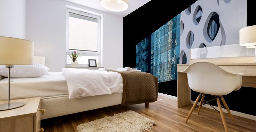 Detail of different designs on apartments in Business Bay Dubai Mural print