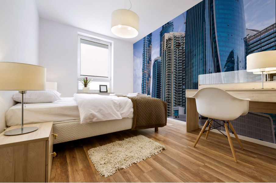 Modern apartments of Dubai Business Bay along the Canal Mural print