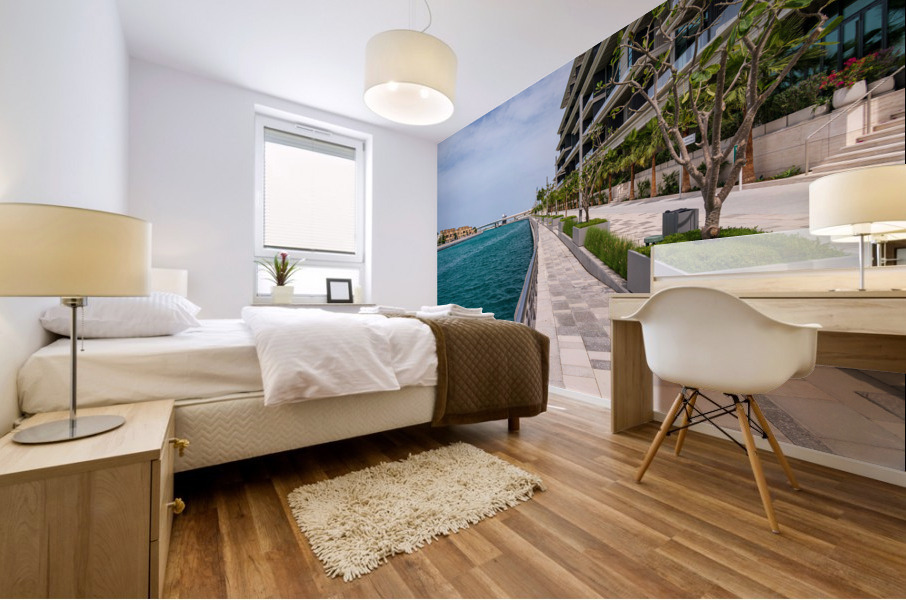 Modern apartments on the Dubai Canal close to Jumeirah beach Mural print