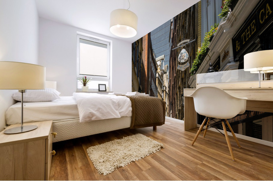 Lovat Lane in the City of London with skyscrapers filling sky Mural print