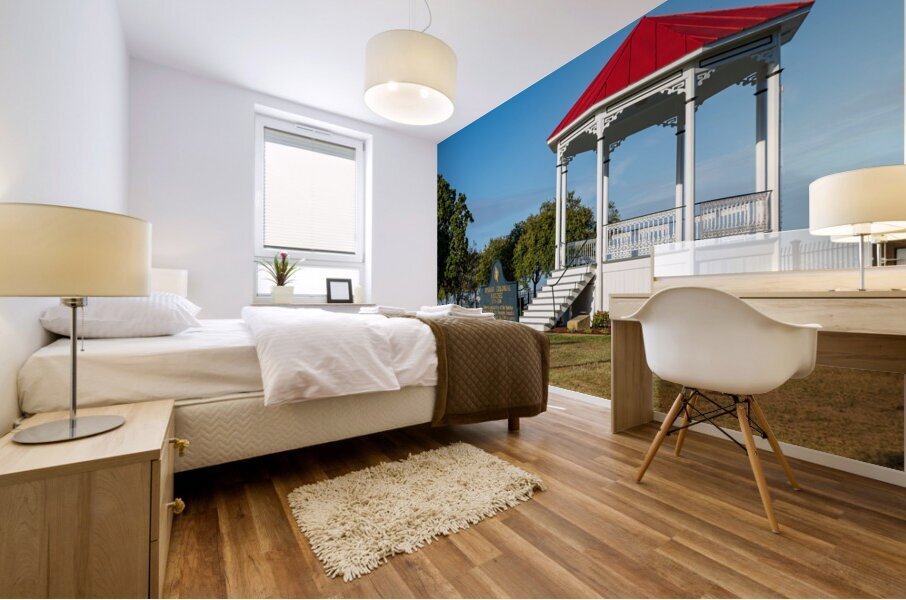 Townscape of Natchez in Mississippi with old bandstand Mural print