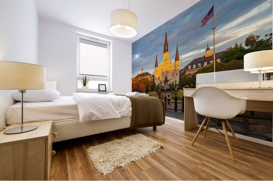 Sunrise on Cathedral Basilica of Saint Louis in New Orleans LA Impression murale