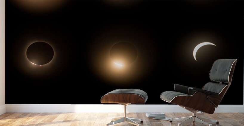 Composite of the stages of 2024 solar eclipse Wall Murals