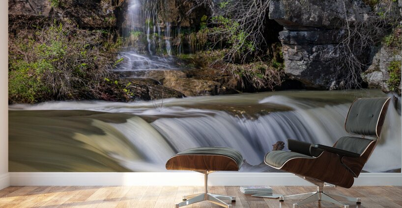 Small waterfall by Valley Falls on a bright spring morning Wall Murals
