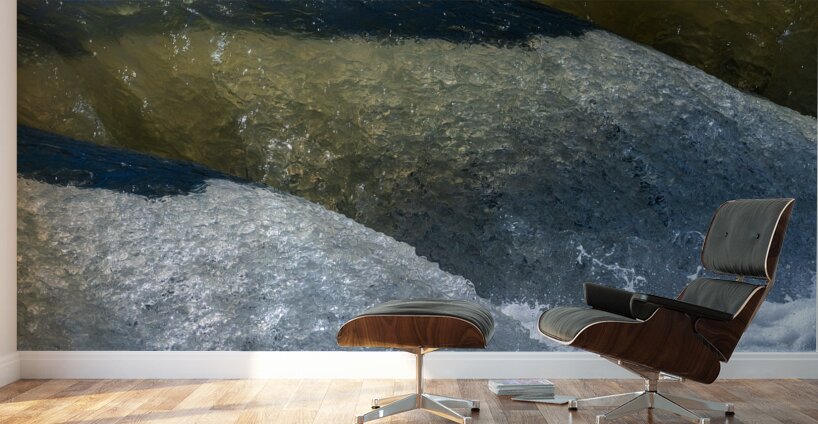 Frozen motion of raging water flowing over Valley Falls Wall Murals