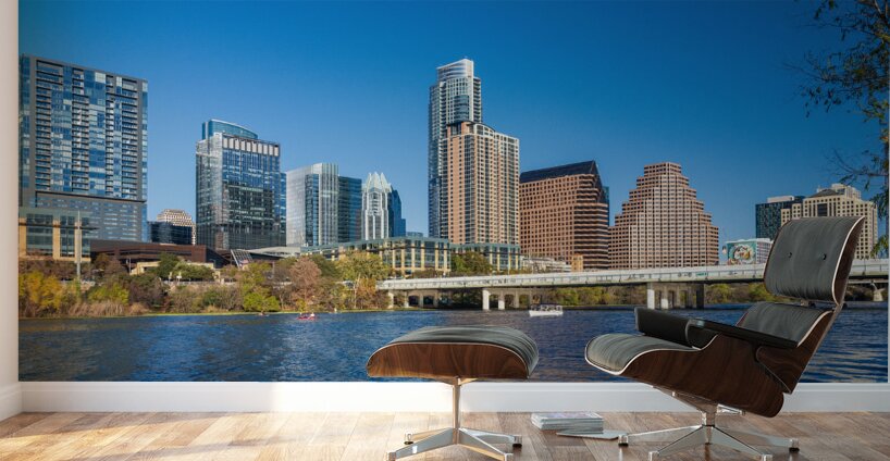 Cityscape of apartments and offices  in downtown Austin Texas Wall Murals