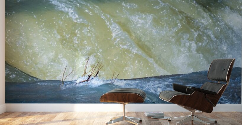 Frozen motion of raging water flowing over Valley Falls Wall Murals
