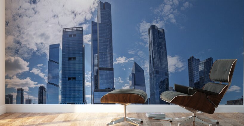 View of Hudson Yards buildings across the subway station platfor Wall Murals