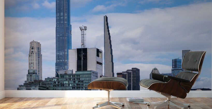 Tall office and apartment buidlings along the waterfront in Hell Wall Murals