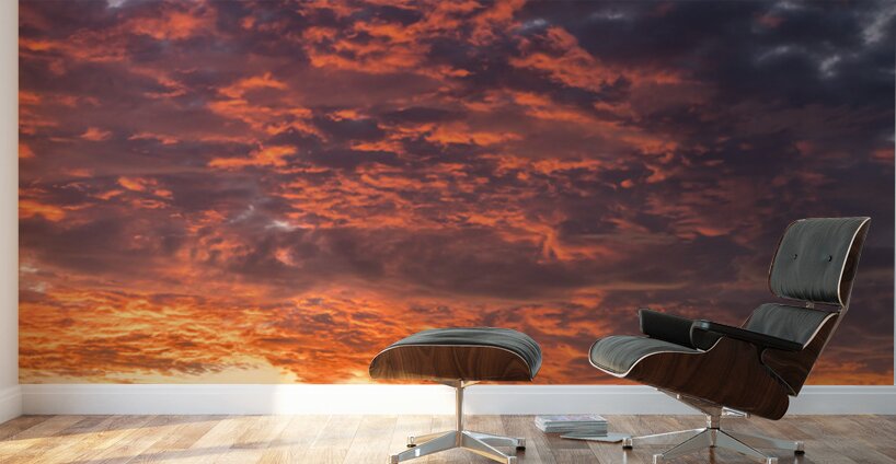 Dramatic sunset seen in the sky above Georgetown Texas community Wall Murals