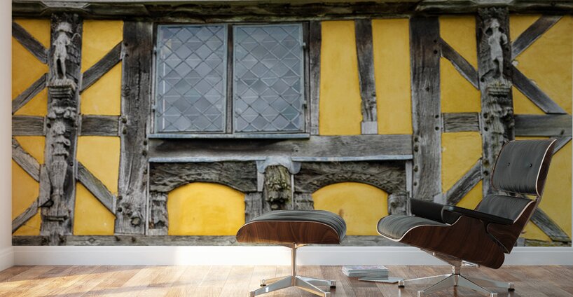 Detail of framing around a window of 13th Century fortified mano Wall Murals
