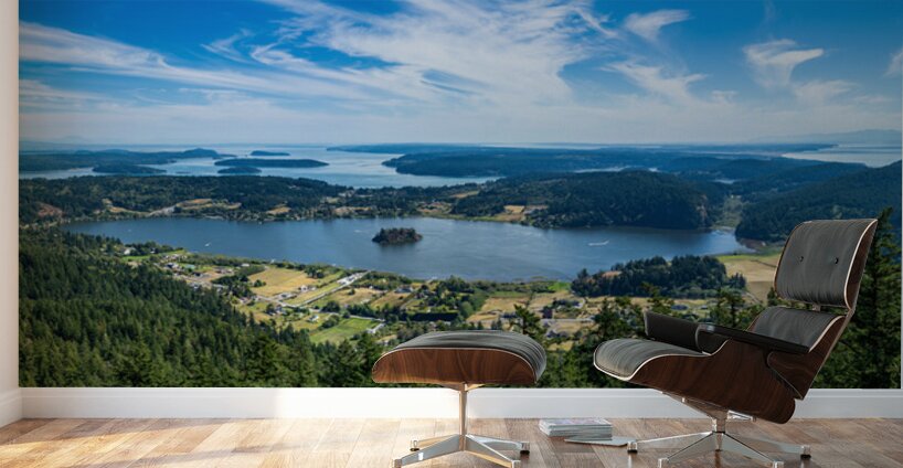 View from Mt Erie on Fidalgo Island south towards Whidbey Island Wall Murals
