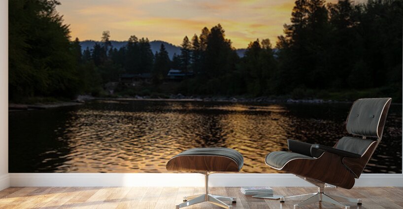 Sunrise over Wenatchee River in Leavenworth Washington State Wall Murals